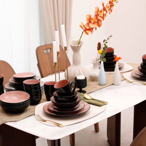 Semtember Promotion Round Elegant Plates <b>Set</b> Ceramic Big Plates Hot Sales Steak Pasta Plate Unique Design <b>Dinnerware</b> <b>Set</b> Party - Product Image 2