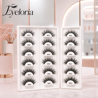 Cils en gros en faux vison, volumineux, 3D, effet plumeux, bande complète, 10-12mm, avec emballage et marque privée