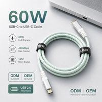Câble USB C vers USB C 60W 1,2m PD 3A Charge Rapide USB 2.0 Cordon de Données Type C Tressé en Nylon pour Smartphone Ordinateur Portable Fournisseur OEM ODM