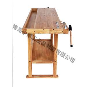 Banc de travail en bois d'hévéa avec pinces, table d'enseignement DIY multifonctionnelle - Product Image 2