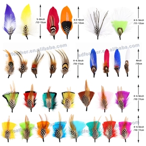 Viền lông vũ mũ 4-8 inch, ghim trang trí đẹp, lông vũ thủ công tự nhiên nhiều màu sắc dùng cho mũ, trang phục, vải trang trí - Product Image 3