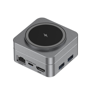 <span class=keywords><strong>Chargeur</strong></span> sans fil pliable multifonctionnel HD4K60hz Gigabit Ethernet USB 3.0 Lecteur de cartes SD TF 15W 10 en 1 Hub USB C magnétique - Product Image 5