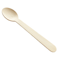 Ustensiles en bois de bouleau naturel 160 mm, fourchette, cuillère, couteau jetables, qualité alimentaire, pour dessert, pique-nique, restauration