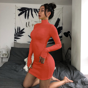 Nouveau Style Stand Col Court Club robes Femmes Sexy À Manches Longues Serré Partie <span class=keywords><strong>Moulante</strong></span> Mini <span class=keywords><strong>Robe</strong></span> - Product Image 6