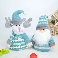 Figura de Peluche Navideña Transfronteriza, Decoración de Exhibición de Papá Noel de Tela con Lentejuelas de Cinco Colores de 53 cm