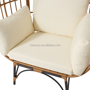 Silla de mimbre de jardín Silla de huevo Silla de ocio de ratán sintético Patio al aire libre Tumbona - Product Image 5