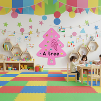 Tableau blanc interactif magnétique Art Déco UCI, imperméable, pour dessin d'enfants, autocollant mural réutilisable en PET, effaçable, taille personnalisée