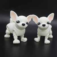 Figuras de Chihuahua blancas impresas en 3D con borde cruzado, modelo de actividad conjunta de animales creativos, adornos para regalos, animales de dinosaurios