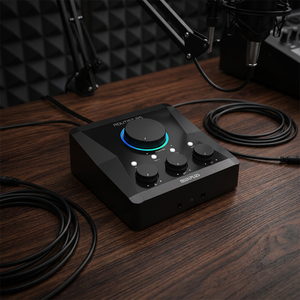 Interface audio USB Midiplus Routist RS 2 entrées 2 sorties, 24 bits 96 kHz, <span class=keywords><strong>carte</strong></span> son professionnelle avec anneau lumineux RVB, OTG pour téléphone portable et <span class=keywords><strong>PC</strong></span> - Product Image 2