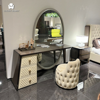 Foshan Fabrik Moderne Luxus-Schlafzimmer-Bettwäsche-Sets Holz-Kingsize Luxus-Komplettes Schlafzimmer-Möbelset für Villa-Schlafzimmermöbel