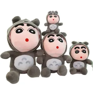 Crayon créatif Shin-chan se transforme en Totoro jouets en peluche oreiller animal en peluche pour enfants garçons filles