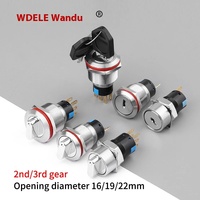 WD16/1922mm Schlüssel knopfsc halter Edelstahl Metall Drehknopf Messing 2-3 Position IP65 3A Maximaler Strom Elektronischer Ring