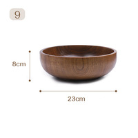Japanse stijl zure jujube houten saladekom grote noedelsoepkom fruitbord ronde keuken dinerkom