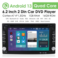 Autoradio double DIN IPoster 6,2 pouces, lecteur multimédia universel pour voiture, GPS, navigation, radio MP3/MP4, Carplay, Android 13