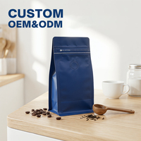 125g 250g 500g 1kg fond carré feuille d'aluminium Composite sac à café sac à fermeture éclair avec valve sac en papier d'aluminium