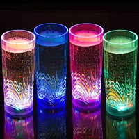 Sous-verre lumineux transparent rond à LED multicolore changeant de couleur pour la maison, les événements, les mariages et les bars