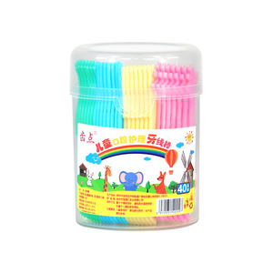 Fil dentaire plat pour enfants, 40 pièces, jetables, pour le nettoyage des dents des enfants - Product Image 3
