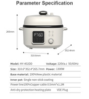 Cuisinière à pression électrique intelligente 4L 1300W avec écran LED numérique, multi-cuiseur portable, prix d'usine