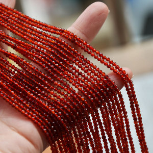 Natural <b>Red</b> Agate Round <b>Beads</b> 2mm Faceted Loose <b>Beads</b> For Jewelry Making - Product Image 3