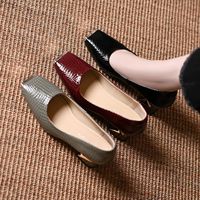 Escarpins à bout carré imprimé serpent pour femme, avec embout métallique et talon bloc épais, pour le printemps, l'automne, le bureau, les occasions formelles et le quotidien
