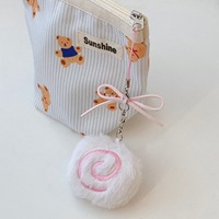 Porte-clés en peluche en forme de poisson mignon, breloque de sac créative en forme de poupée rose, pendentif adorable pour album de cartes, sac à dos, étudiantes