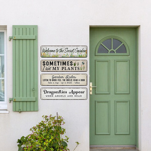 Panneau en métal avec règles <span class=keywords><strong>du</strong></span> <span class=keywords><strong>jardin</strong></span>, slogan floral amusant, décoration murale pour cour et patio, 16x4 pouces - Product Image 5
