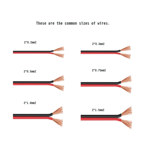 Rvb đỏ-đen đôi song song dây 2 lõi 0.5 / 1.0 / 2.5mm ² cho giám sát LED dải ánh sáng và loa cáp điện - Product Image 6