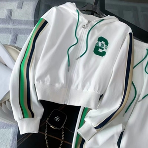 Bộ đồ thể thao đơn giản/thời trang mùa xuân thu 2024 kiểu Hàn Quốc mới, áo hoodie + quần dài, thiết kế rộng rãi, hai mảnh - Product Image 3