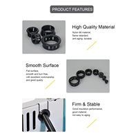 SB-25 Pasacables de nailon negro con cierre a presión, protectores de montaje redondos para cables y mangueras