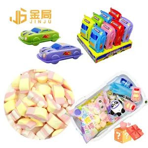 Children Gift Set Car Shape Sweet Marshmallow Car Box Cotton Candy with Mini Toys