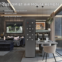 Souris Air sans fil BT 2.4GHz personnalisable avec télécommande IR à code fixe/d'apprentissage pour Smart Android TV Box