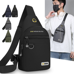 Men's Chest Bag Oxford Cloth Waterproof Durable Multi Functional Outdoor Sports Travel Crossbody Bag Solid Color - Product Image 1