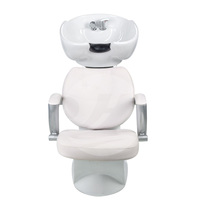 Station de lavage des cheveux avec réglage manuel du repose-jambes (bol blanc)