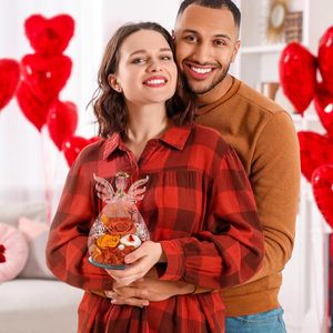 Rose éternelle véritable en verre avec figurines d'anges – Fleurs fraîches pour grand-mère, sœur, épouse, elle, de la part de sa fille - Product Image 5