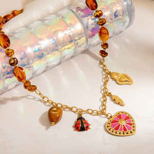 Collar de Acero Inoxidable con Colgante de Corazón, Estilo Otoño Invierno, Joyería para Mujer, Cadena de Moda INS - Product Image 3