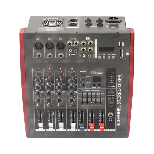Professional Power Mixer MX-502 4 Channels DJ Console Effect Sound Mixer for Home Music Karaoke Mixer Amplifier