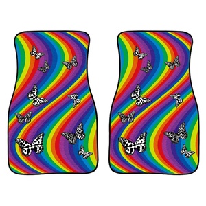 Drop Shipping Tapis de sol en papier pour voitures 2PCS Impression à la demande Tapis de sol pour <span class=keywords><strong>voiture</strong></span> Papillons et fleurs Tapis de sol universels pour <span class=keywords><strong>voiture</strong></span> - Product Image 4