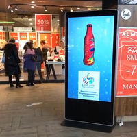 Pantalla Digital Publicitaria de 55 Pulgadas con Soporte de Pie, Reproductor Multimedia LCD para Interiores, para Centros Comerciales y Hoteles