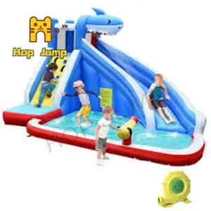 Hot Sale Blue Water Slide Bounce House Combo Schloss 0,55mm Plane Erwachsene Für Kid Infla table Bounce House Slide Combo