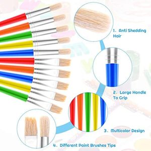 Nouveau produit 9 pièces ensemble de pinceaux de peinture d'artiste avec manche en bois mélange pinceau en forme de cheveux - Product Image 5