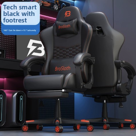 Tech smart negro con [Reclinable+Masaje+Reposapiés]