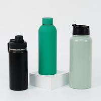Bouteille d'eau isotherme en acier inoxydable 304 à double paroi de 500 ml, revêtement caoutchouc, très vendue, pour le sport