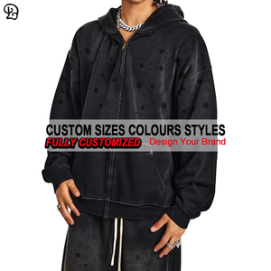 Ensemble de survêtement unisexe ample avec sweat à capuche et pantalon de jogging, tendance pour <span class=keywords><strong>homme</strong></span>, fermeture éclair intégrale, <span class=keywords><strong>tenue</strong></span> décontractée en deux pièces, survêtement oversize, style vintage, sweat-shirt délavé - Product Image 5