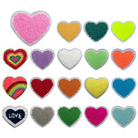 Nouveau patch de broderie coeur Festival tissu Patch vêtements accessoires Chenille brodé Patch