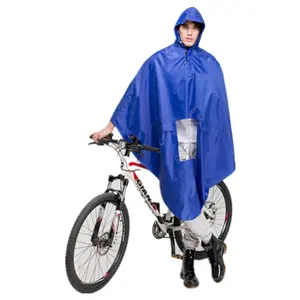 Bicycle electric car raincoat single polyester rain poncho adult thickened cycling raincoat