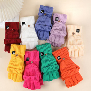ถุงมือถักสีพื้นสำหรับผู้หญิง TOPSCT0656S ขายส่ง ถุงมือครึ่งนิ้วสำหรับปั่นจักรยาน กีฬากลางแจ้ง ฤดูหนาว - Product Image 4