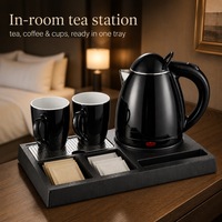 Bouilloire électrique pour chambre d'hôtel 0,8 L, station à thé avec plateau, station de boissons en chambre, plateau de bienvenue, fournitures hôtelières en gros
