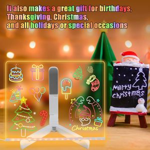 Tablero de Mensajes LED Luminoso 3D, Letrero Decorativo Portátil de Acrílico para Niños, Tablero de Notas Borrable en Seco - Product Image 3