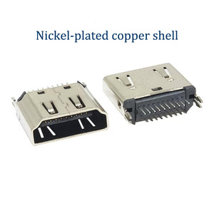 Conector HDMI Hembra Dery Star de 19 Pines Tipo A, Transmisión de Alta Definición, Carcasa de Cobre Niquelado, Chapado en Oro - Product Image 1