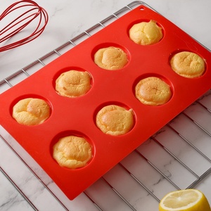 Durable 8-Cavity <b>Silicone</b> Muffin Pan Cupcake Pans Non-stick <b>Baking</b> Pan Cake Mold Tray for <b>Baking</b> - Product Image 5
